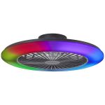 Brilliant Salerno Ventilateur Plastique Noir 54W 6800lm - 830-865 CCT+RGB | 577mm - Télécommande Dimmable