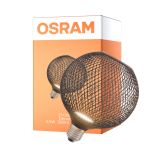 Osram Decor Plat Lamp In Métal Boîtier Vide  LED E27 Globe Dépolie Noir 3.5W 300lm - 827 Blanc Très Chaud | Équivalent 25W