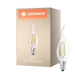Ledvance Classic LED E14 Bougie Filament Claire 4W 470lm - 827 Blanc Très Chaud | Équivalent 40W