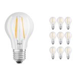 Lot 10x Osram CLASSIC LED E27 Poire Filament Claire 4.2W 470lm - 927 Blanc Très Chaud | Meilleur Rendu Des Couleurs - Dimmable - Équivalent 40W