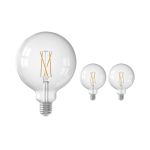Lot 3x Calex Smart Tuya Wifi E27 Globe Filament 7.5W 1055lm - 818-830 Variable Blanc | Dimmable - Équivalent 75W 