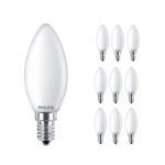 Lot 10x Philips Corepro LED Bougie E14 Dépolie 4.3W 470lm - 827 Blanc Très Chaud | Équivalent 40W
