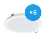 Lot 6x Philips Downlight LED DN065B Métal Blanc 19W 2000lm 110D - 830 Blanc Chaud | 225mm - Diamètre 200mm - IP20