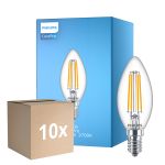 Lot 10x Philips Corepro LED Bougie E14 Filament Claire 6.5W 806lm - 827 Blanc Très Chaud | Équivalent 60W