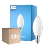 Lot 10x Philips Corepro LED Bougie E14 Dépolie 6.5W 806lm - 840 Blanc Froid | Équivalent 60W