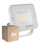 Lot 8x Ledvance Projecteur LED Compact Blanc 20W 2000lm 100D - 840 Blanc Froid | IP65 - Symétrique 