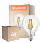 Lot 6x Osram LED Superstar E27 Globe G95 Filament Claire 11W 1521lm - 927 Blanc Très Chaud | Meilleur Rendu Des Couleurs - Équivalent 100W