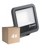 Lot 4x Ledvance Projecteur LED Aluminium Noir 69W 9150lm 100D - 830 Blanc Chaud | IP66 - Symétrique
