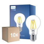 Lot 10x Philips Master LED E27 Poire Filament Claire 3.4W 470lm - 922-927 Dim To Warm | Meilleur Rendu Des Couleurs - Dimmable - Équivalent 40W