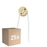 Lot 25x Universel GU10 Culot - Universele GU10 Fitting - Blanc 0.1m - 2 pole 0.5mm2 (Pour Noxion)