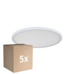 Lot 5x D'Lite Plafonnier Luma Blanc 22W 2000lm - 827 Blanc Très Chaud | IP44 - 42cm