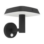 Eglo Applique Murale Dreoli Solar Noir 8W 970lm - 830 Blanc Chaud | IP65 - Détecteur De Mouvement