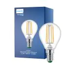 Philips Master Ultra Efficient LED E14 Poire Filament Claire 2.3W 485lm - 827 Blanc Tr&egrave;s Chaud | &Eacute;quivalent 40W