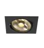 SLV New Tria 1 Spot Aluminium Noir Carré | Diamètre 150mm - Convient pour 1x GU10 (AR111) 