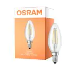 Osram Classic LED E14 Bougie Filament Claire 4W 470lm - Relax and Active - 827 Blanc Très Chaud | Équivalent 40W