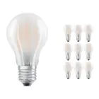 Lot 10x Osram CLASSIC LED E27 Poire Filament Dépolie 7.5W 1055lm - 827 Blanc Très Chaud | Équivalent 75W