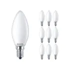 Lot 10x Philips Corepro LED Bougie E14 Dépolie 2.2W 250lm - 827 Blanc Très Chaud | Équivalent 25W
