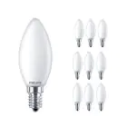 Lot 10x Philips Corepro LED Bougie E14 Dépolie 4.3W 470lm - 827 Blanc Très Chaud | Équivalent 40W