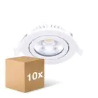 Lot 10x Noxion LED Inclinable Slim Spot Blanc Rond 5W 550lm 60D - 940 Blanc Froid | 85mm - IP54 - Dimmable - Meilleur Rendu Des Couleurs