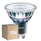 Lot 10x Philips MASTER Spot LED ExpertCouleur GU10 PAR16 5.5W 400lm 25D - 940 Blanc Froid | Meilleur Rendu Des Couleurs - Dimmable - Équivalent 50W