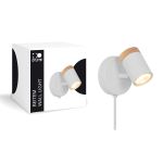 D'Lite Wandlamp Beitem Metaal Mat Wit FSC Hout | Geschikt Voor 1x GU10
