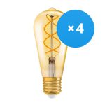 Voordeelpak 4x Osram Vintage 1906 LED E27 Peer Goud 4W 300lm - 820 Zeer Warm Wit | Vervangt 25W