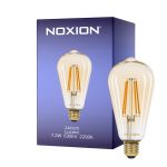 Noxion Lucent LED E27 Edison Filament Amber 7.2W 630lm -  822 Zeer Warm Wit | Dimbaar - Vervangt 50W