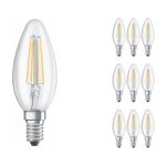 Voordeelpak 10x Osram CLASSIC LED E14 Kaars Filament Helder 4W 470lm - 827 Zeer Warm Wit | Vervangt 40W