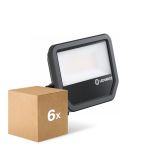 Voordeelpak 6x Ledvance LED Floodlight Aluminium Zwart 41W 5500lm 100D - 830 Warm Wit | IP66 - Symmetrisch