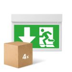 Voordeelpak 4x Noxion LED Nooduitgang Lamp | Wand/Plafond Montage | 3.5W | 3H incl. 4 directions of PVC