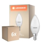 Voordeelpak 6x Osram LED Star Classic E14 Kaars Mat 4.9W 470lm - 840 Koel Wit | Vervangt 40W