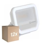 Voordeelpak 12x Ledvance LED Floodlight Aluminium Wit 8W 1100lm 100D - 830 Warm Wit | IP66 - Symmetrisch