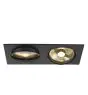 SLV New Tria 2 Spot Aluminium Zwart | Geschikt voor 2x GU10 (AR111) 