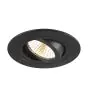 SLV New Tria 75 Spot Aluminium Zwart Rond 8.3W 750lm 38D - 930 Warm Wit | Zaagmaat 75mm -  Beste Kleurweergave - Dimbaar 