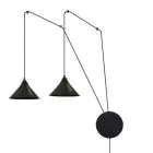 Emibig Hanglamp Abramo Staal Zwart | Geschikt voor 2x E27 - Max 15W