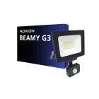 Noxion LED Floodlight Beamy G3.1 Zwart 30W 3300lm 110D - 830 Warm Wit | IP44 - Bewegings- en Lichtsensor - Symmetrisch 