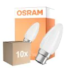 Voordeelpak 10x Osram Parathom Classic LED B22d Kaars Filament Mat 4.8W 470lm - 827 Zeer Warm Wit | Dimbaar - Vervangt 40W