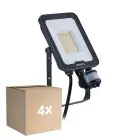 Voordeelpak 4x Philips LED Floodlight Ledinaire BVP167 30W 3600lm 110D - 830-840-865 CCT | IP65 - Bewegings- en Lichtsensor - Symmetrisch