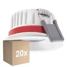 Voordeelpak 20x Ledvance LED  SPOT FIRE RATED Aluminium  8W 640lm 36D - 927 Zeer Warm Wit | Zaagmaat 68mm - IP65 - Beste Kleurweergave -  Dimbaar