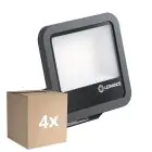 Voordeelpak 4x Ledvance LED Floodlight Aluminium Zwart 69W 9150lm 100D - 830 Warm Wit | IP66 - Symmetrisch