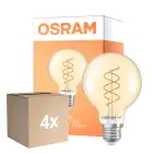 Voordeelpak 4x Osram Vintage 1906 LED E27 Globe Filament Twist Goud 8W 806lm - 922 Zeer Warm Wit | Beste Kleurweergave - Dimbaar - Vervangt 60W
